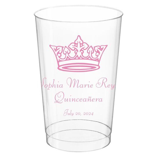 Delicate Princess Crown Clear Plastic Cups